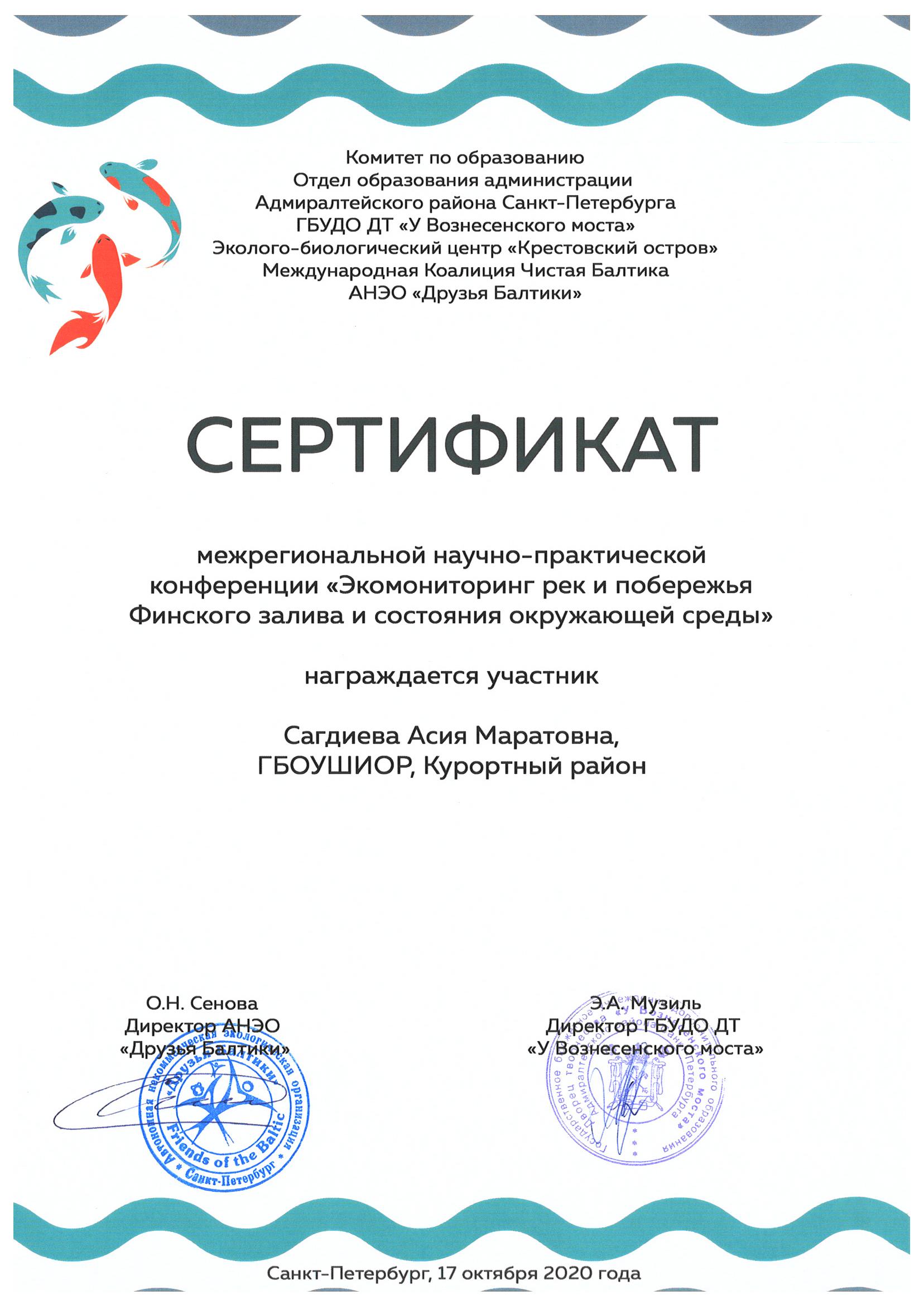 благодарность Сагдиева
