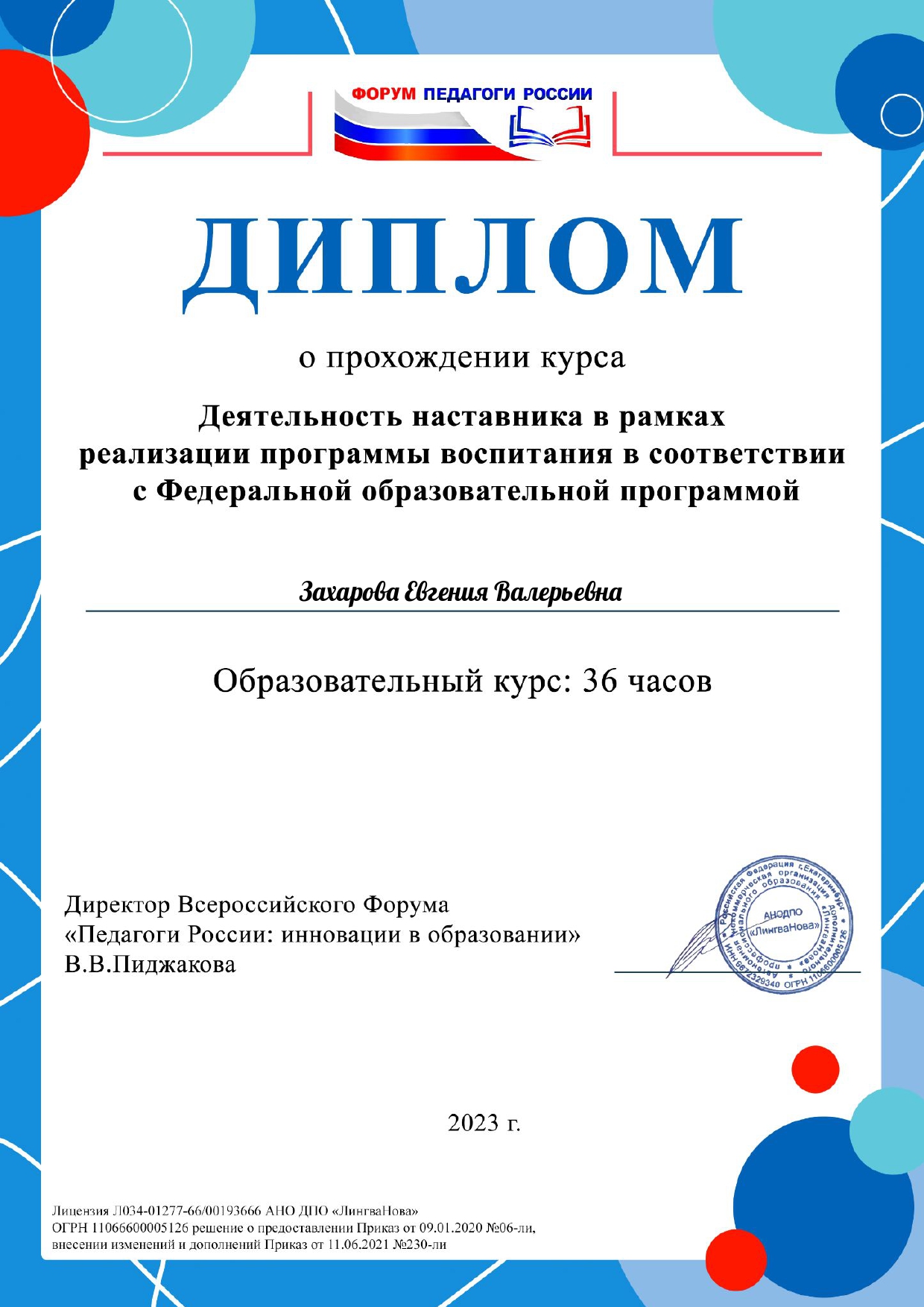 2023 Захарова Евгения Валерьевна 5